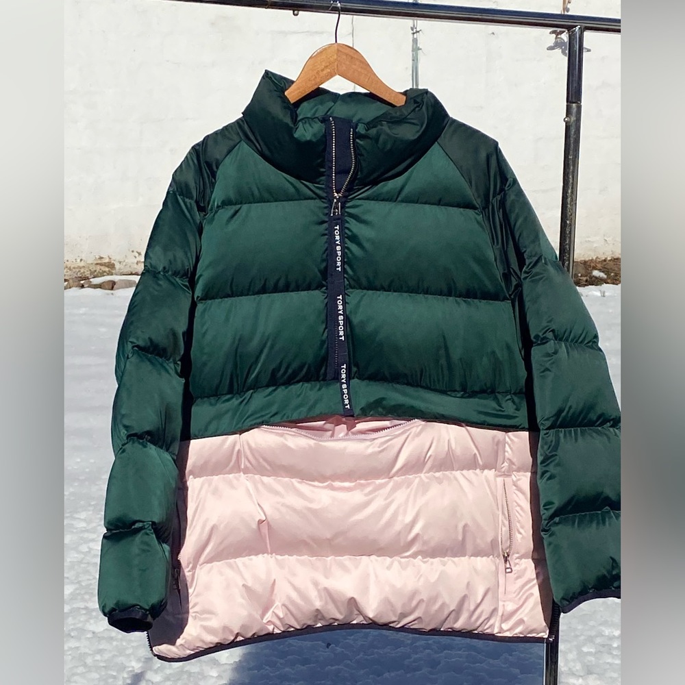Tory Sport/ Tory Burch Down Satin Pullover Jacket , Size XL